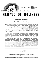Cover of Herald of Holiness - October 9, 1950