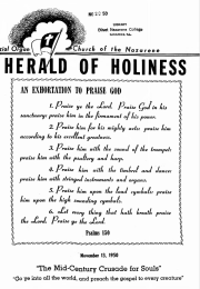 Cover of Herald of Holiness - November 13, 1950