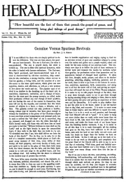 Front page of Herald of Holiness - February 21, 1923