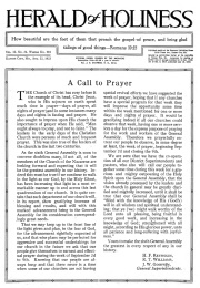 Front page of Herald of Holiness - August 22, 1923