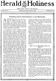 Front page of Herald of Holiness - July 9, 1924