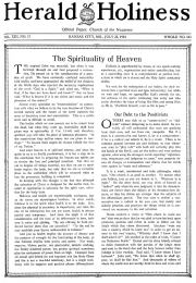 Front page of Herald of Holiness - July 23, 1924