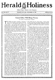 Front page of Herald of Holiness - December 24, 1924