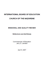 Missional and Quality Review: Reflections and Self-Study