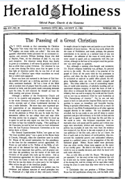 Front page of Herald of Holiness - August 12, 1925