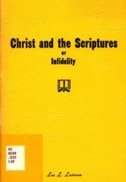 Christ and the Scriptures or Infidelity