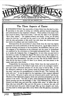 Front page of Herald of Holiness - March 31, 1926