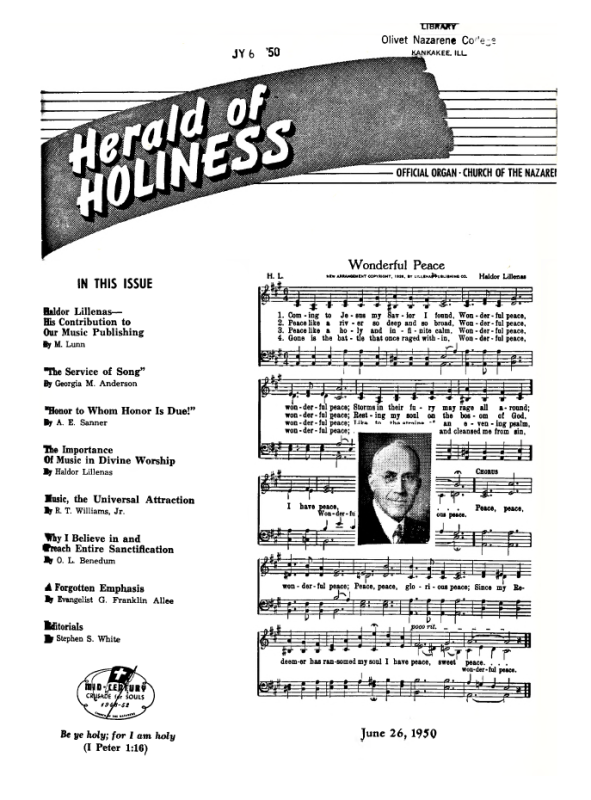 Cover page of Herald of Holiness - June 26, 1950
