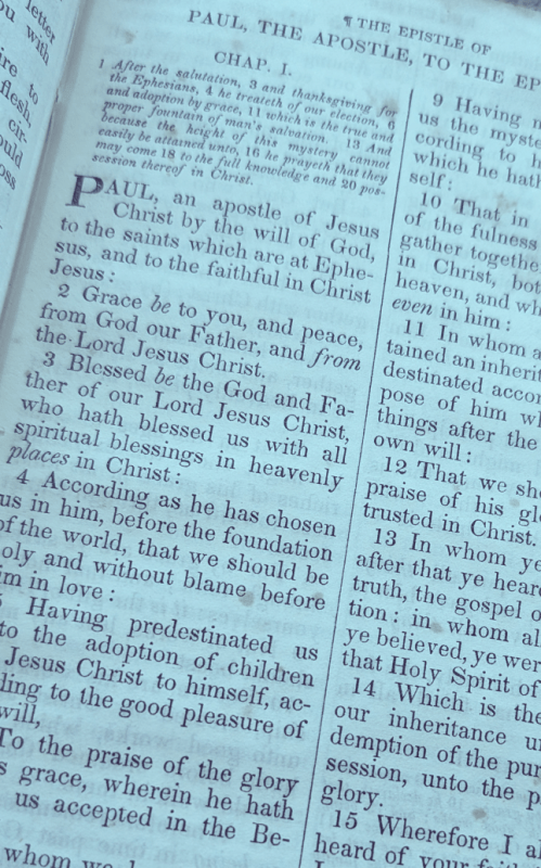English Bible Ephesians 1 (Blue)