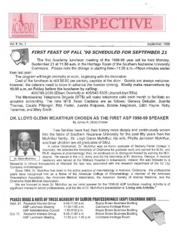The Academy Perspective Vol. 8 1998-1999