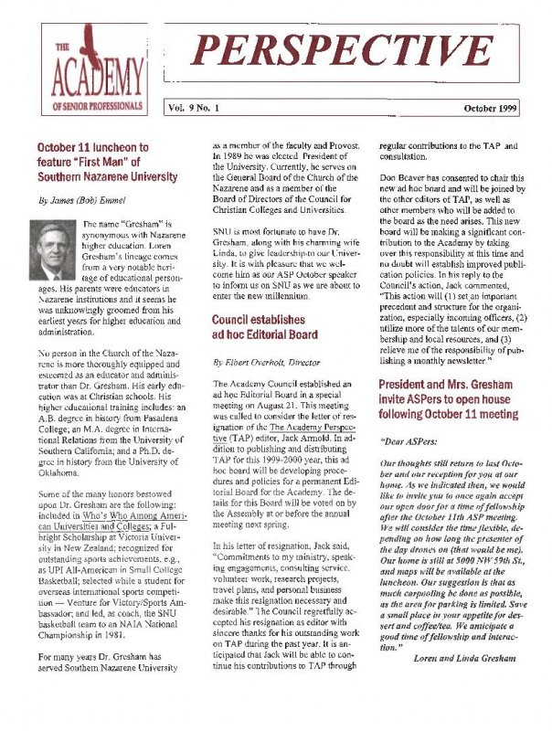 The Academy Perspective Vol. 9 1999-2000