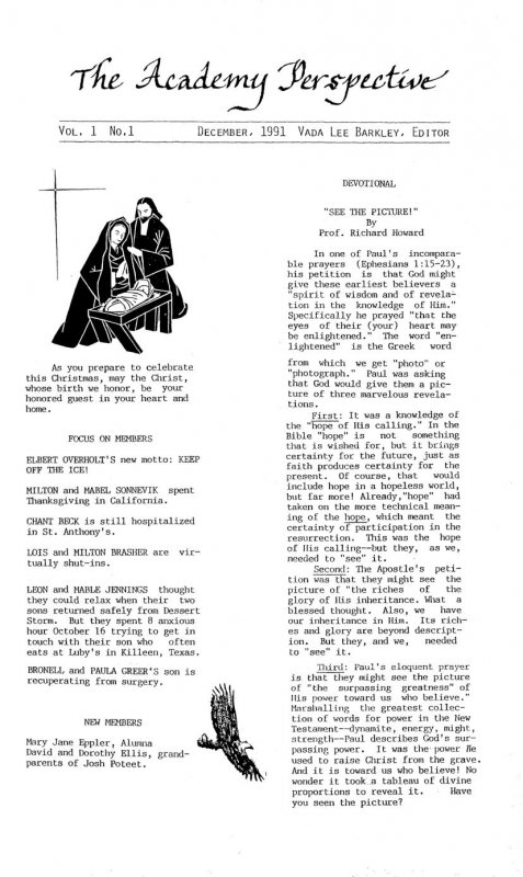 The Academy Perspective Vol. 1 1991-1992