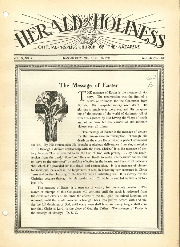 HERALD OF HOLINESS - April 13, 1935