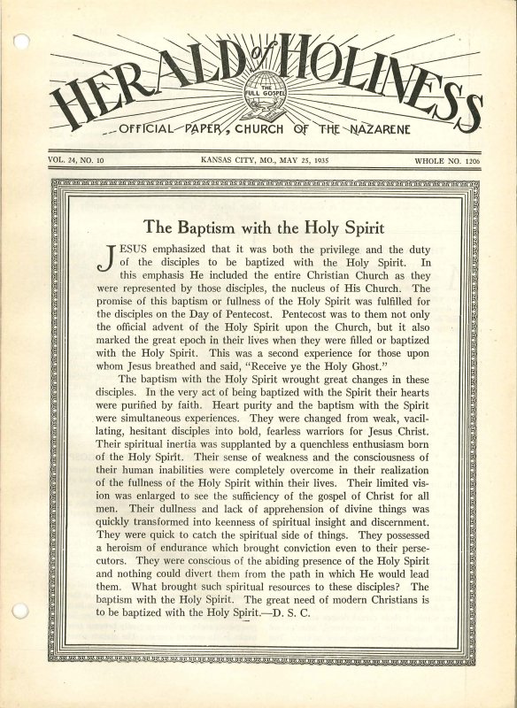 HERALD OF HOLINESS - May 25, 1935