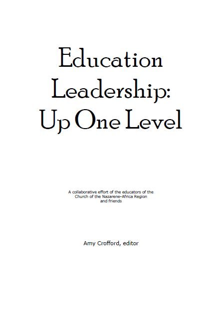 Education Leadership: Up One Level