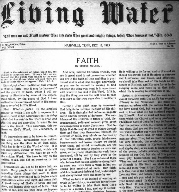 Living Water, Dec. 18, 1913