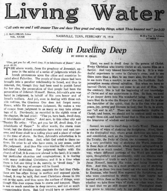 Living Water, Feb. 19, 1914
